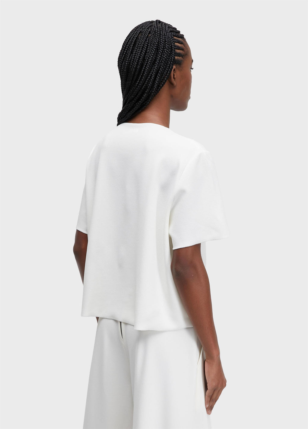 BLUSA FEM RECORTES TEXTURA OFF-WHITE