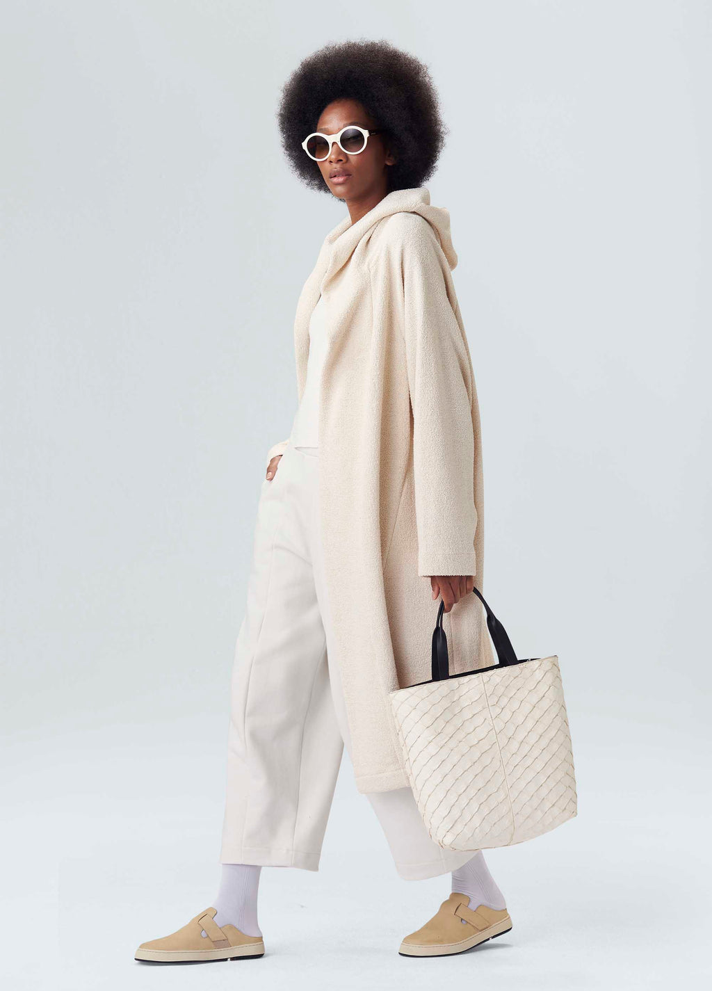 TRENCH COAT MOLETOM CHENILLE OFF-WHITE