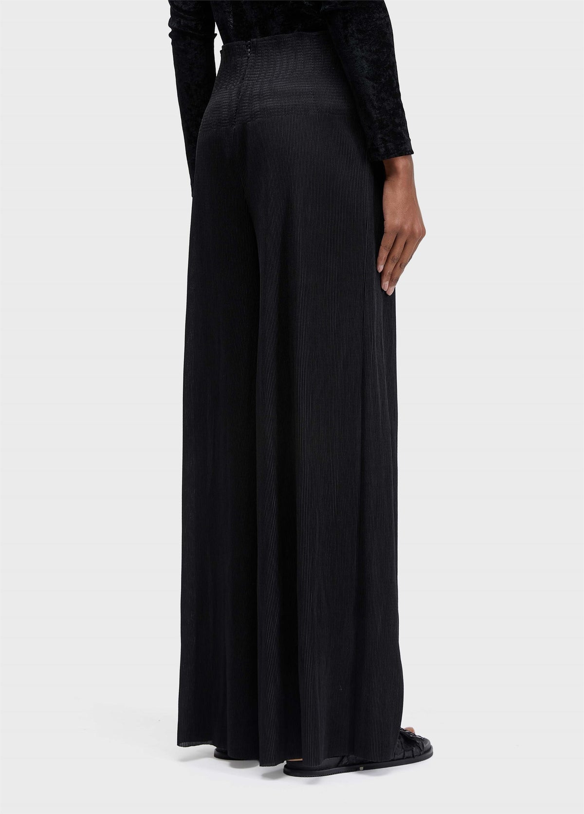 CALÇA PANTALONA LASTEX PLISSÊ