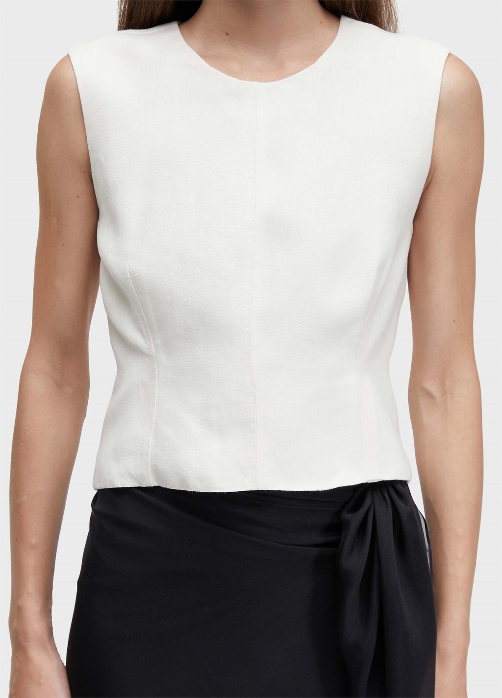 BLUSA SLEEVELESS PESPONTOS LINEN
