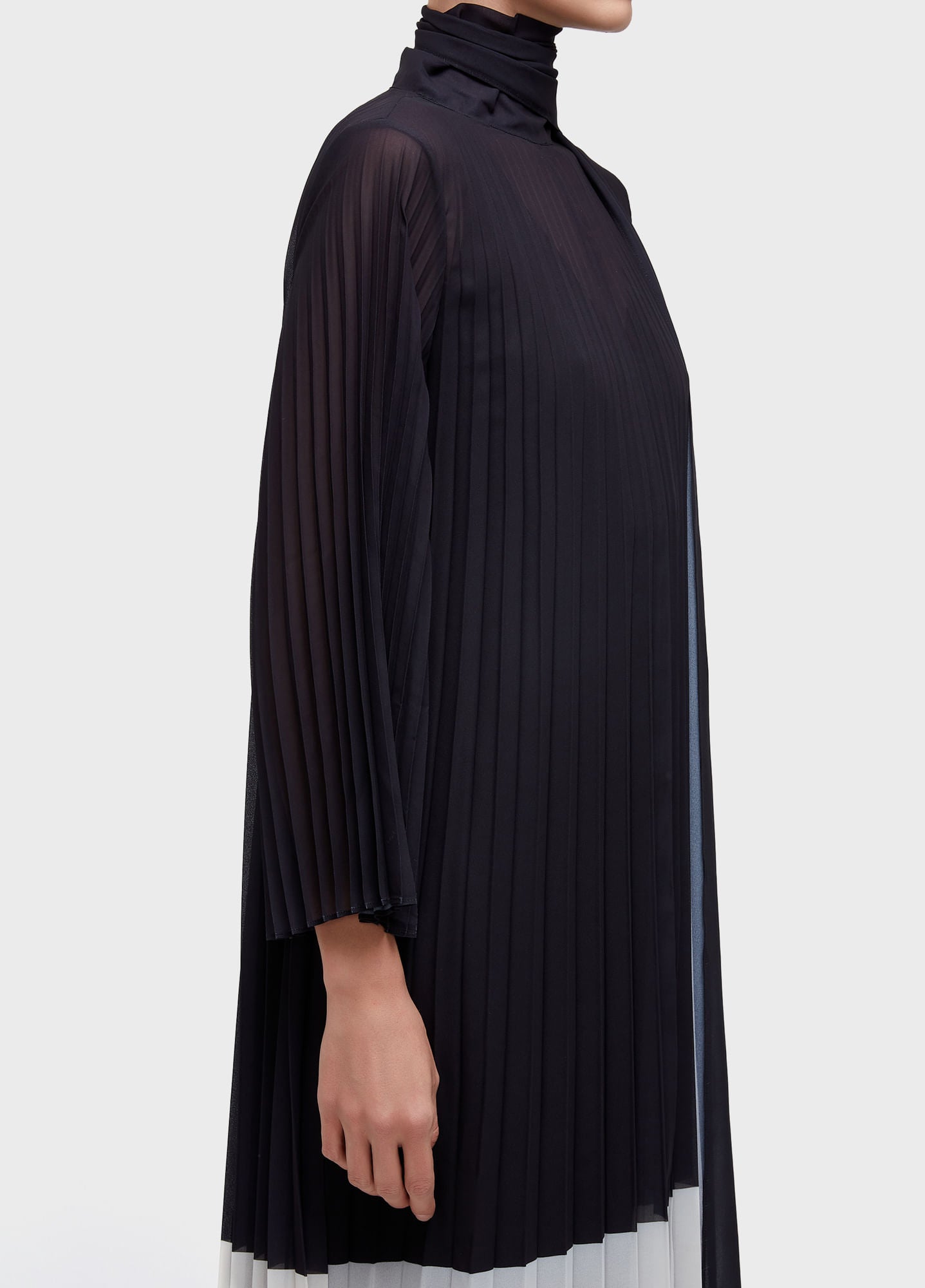 VESTIDO ML GOLA PLISSADO