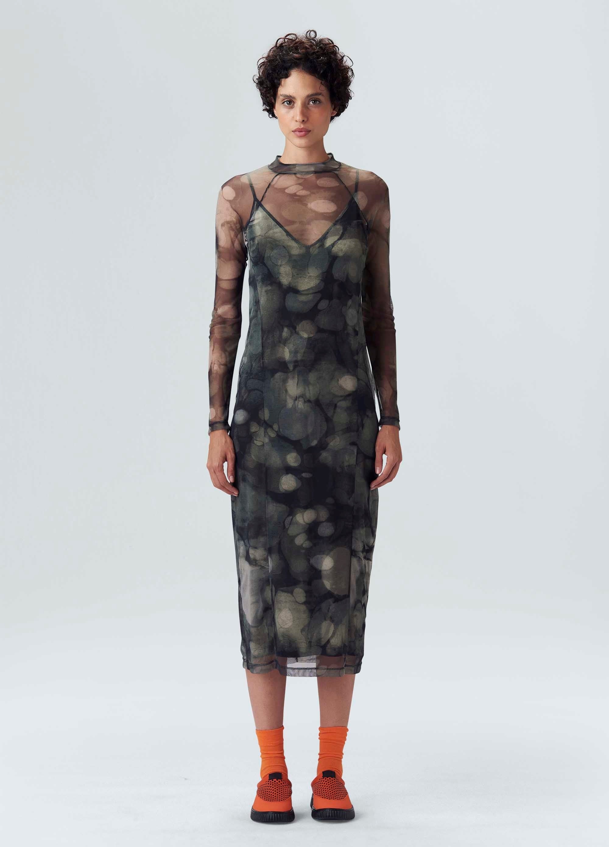 VESTIDO ML LONGO TULE FUNGUS