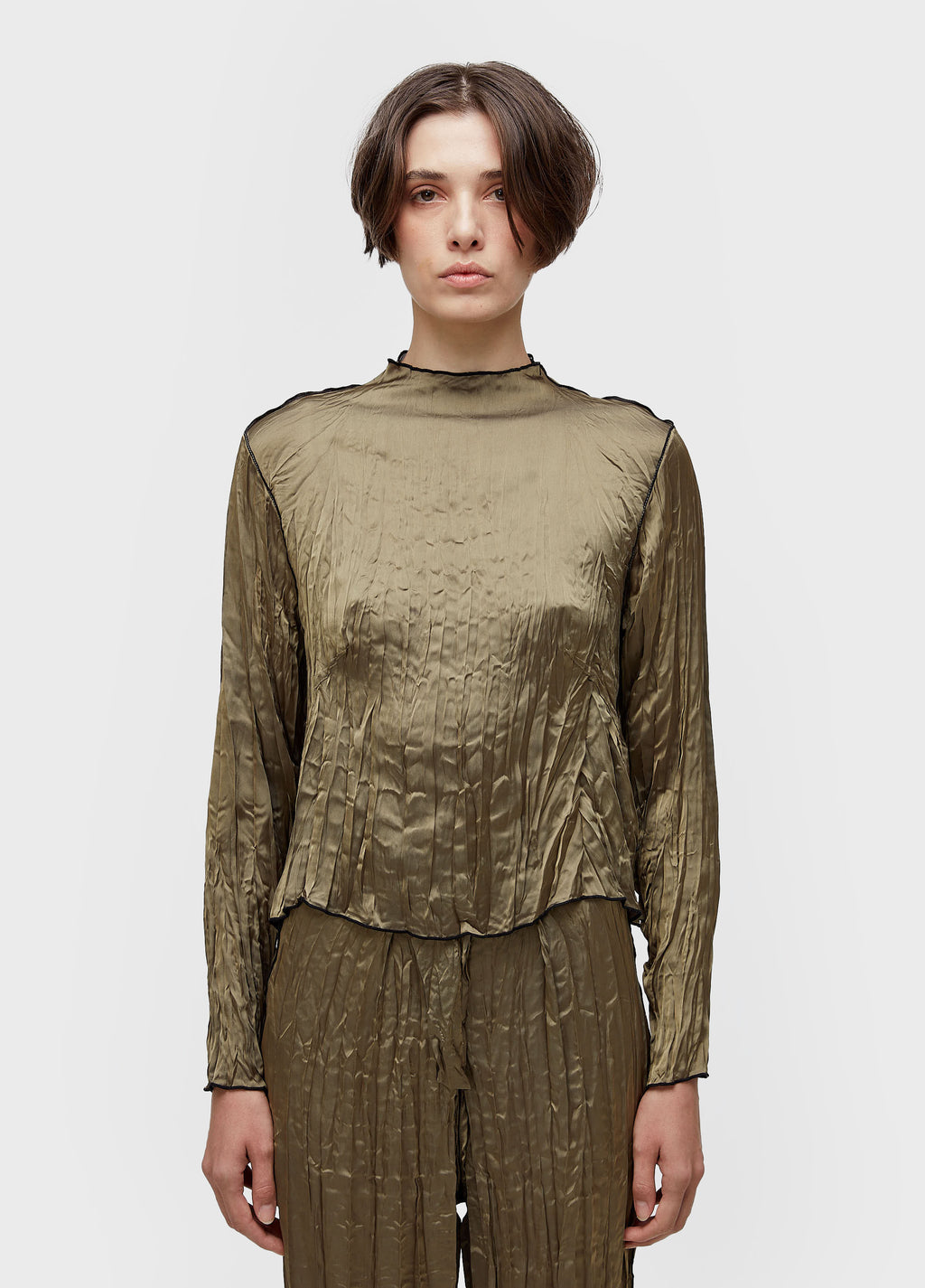 BLUSA ML WRINKLE SATIN DOUBLE FACE