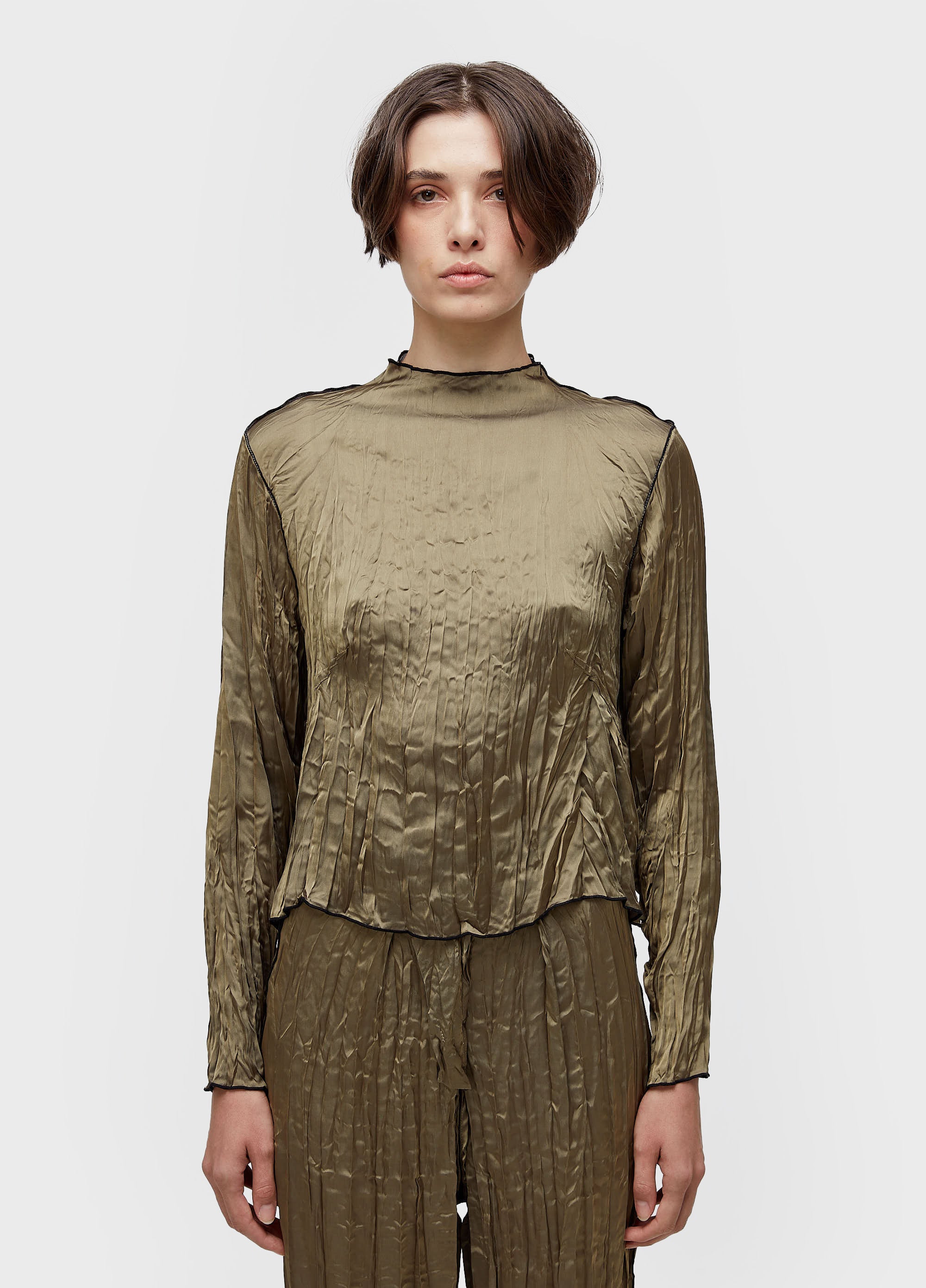 BLUSA ML WRINKLE SATIN DOUBLE FACE