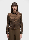 CAMISA CROPPED WRINKLE SATIN DOUBLE FACE
