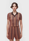 BLUSA POLO TRICOT LISTRAS LUREX
