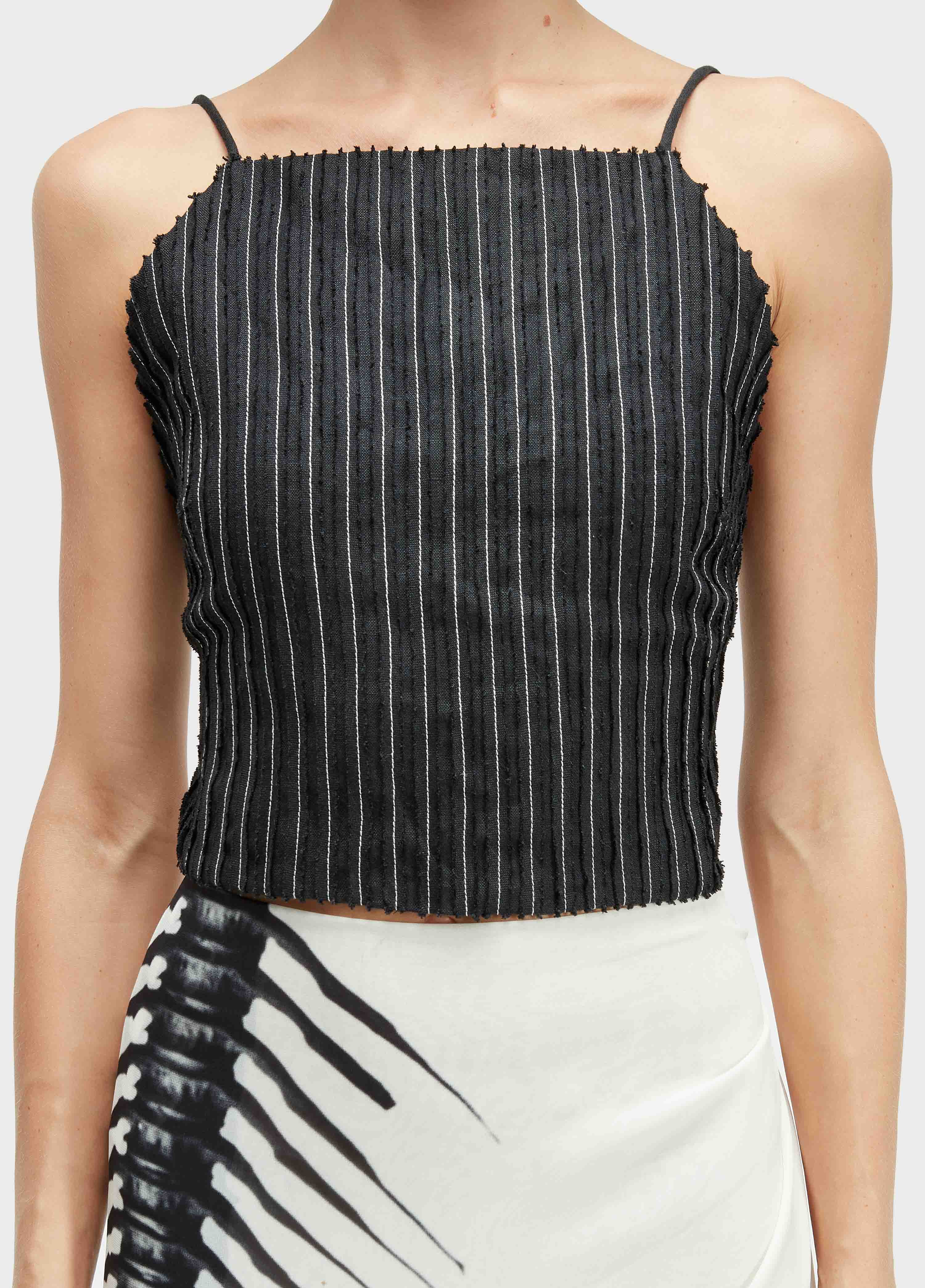 BLUSA TIRAS SMOKING LINEN