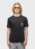 T-SHIRT LIGHT LINEN FLOWER SUN MC PRETO