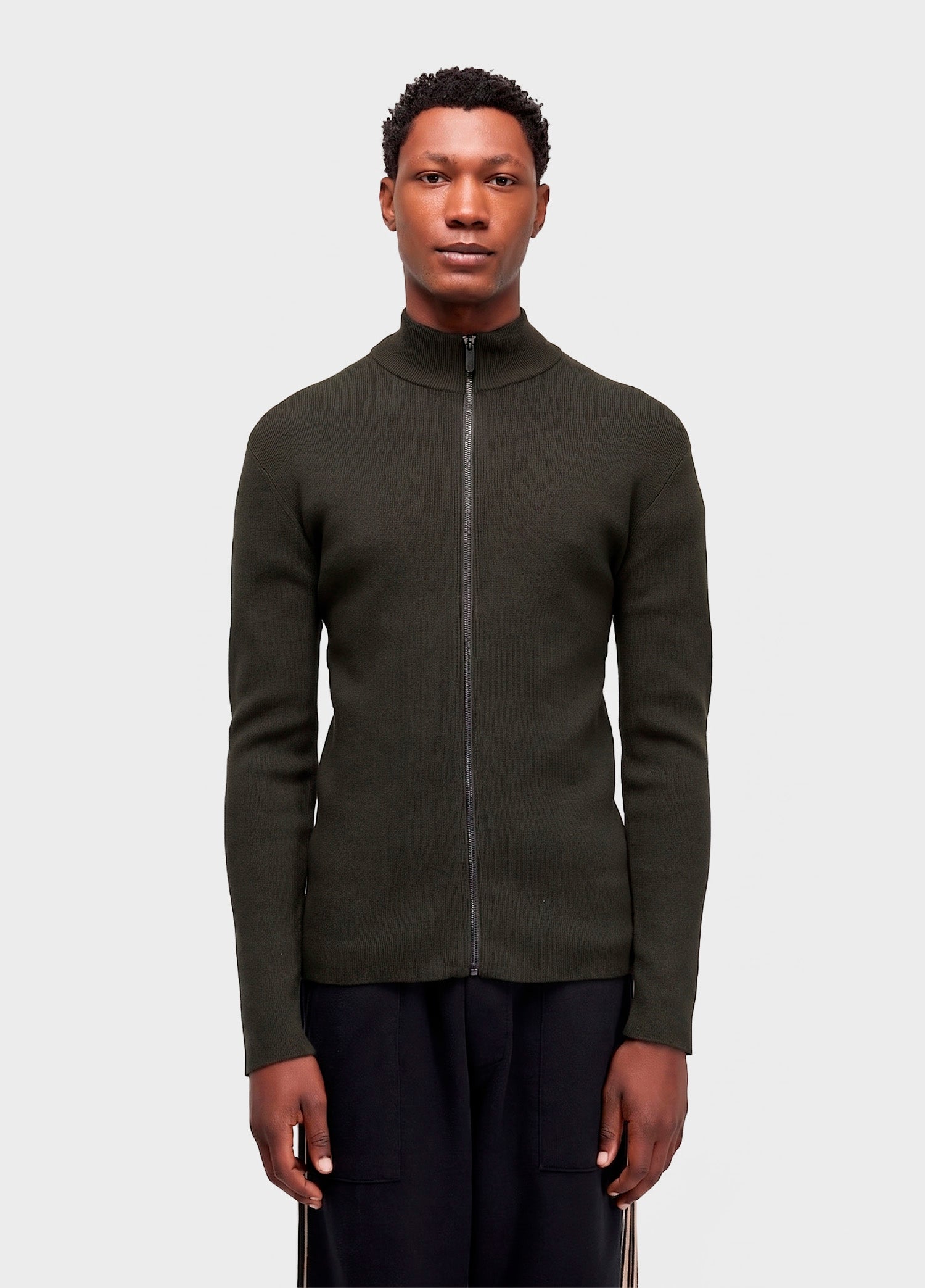 SWEATER TRICOT ZIPPED COTTON