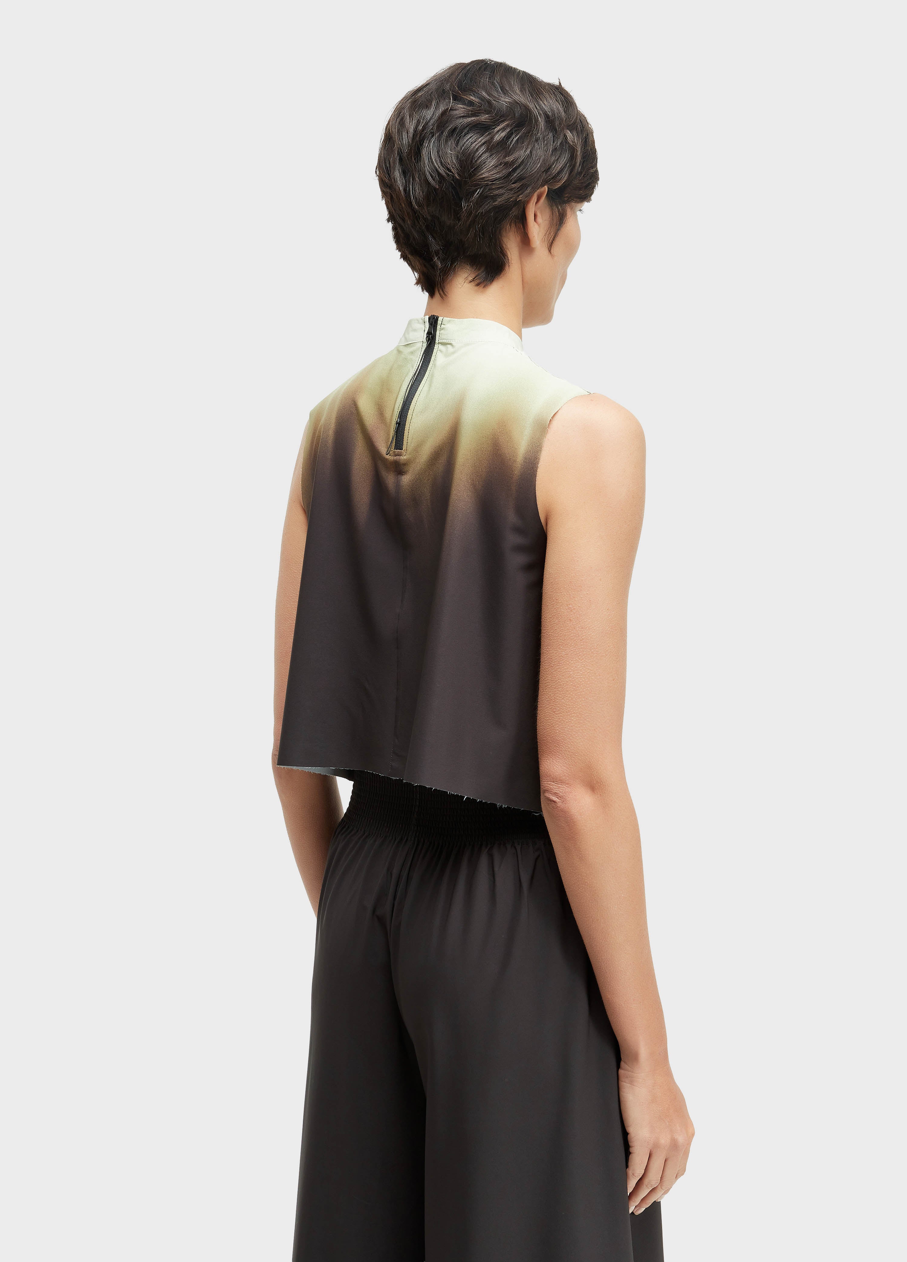 BLUSA CROPPED BLURRED BROWN SUPERLIGHT