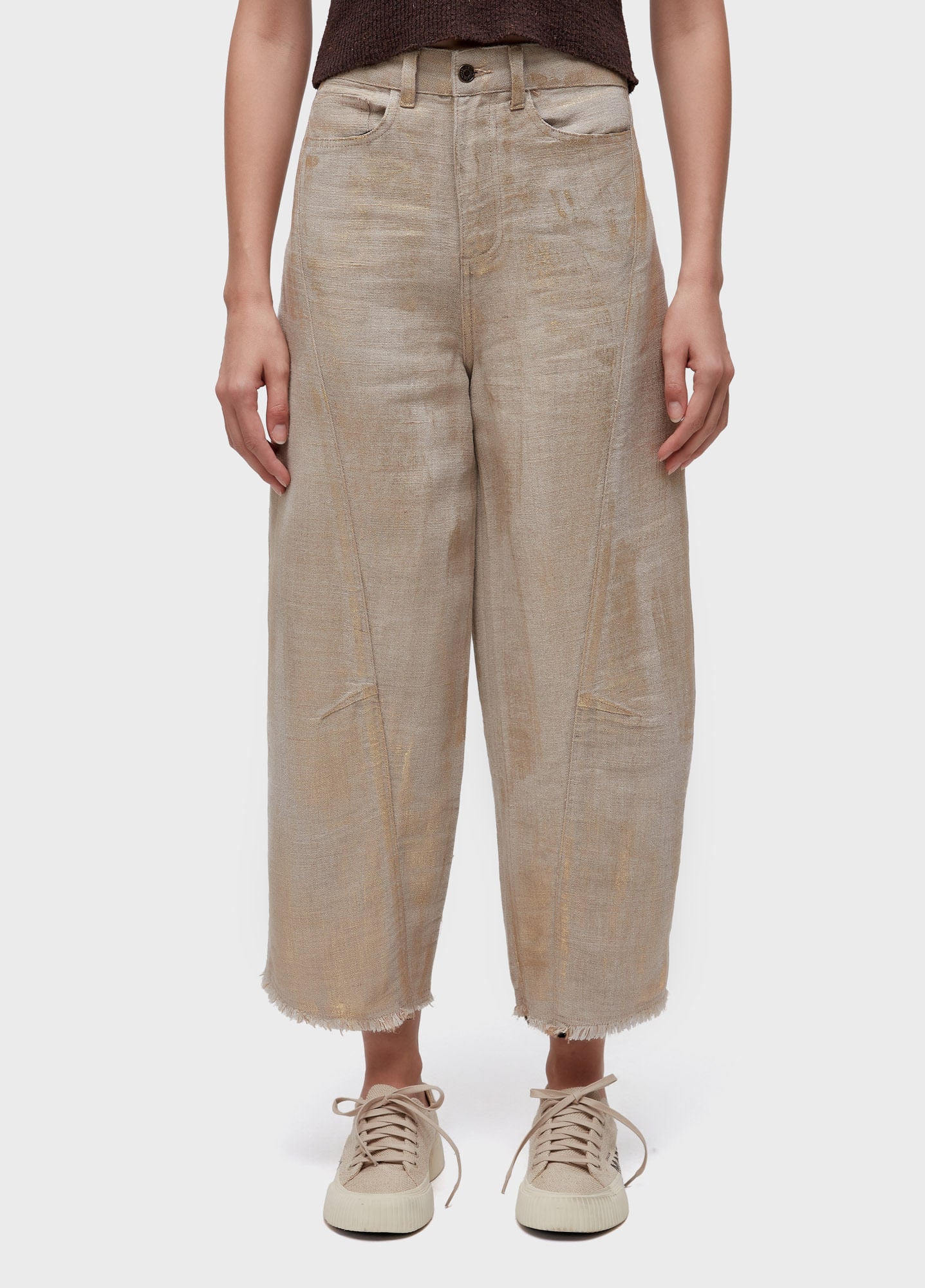 CALÇA RECORTES JUTA GOLD