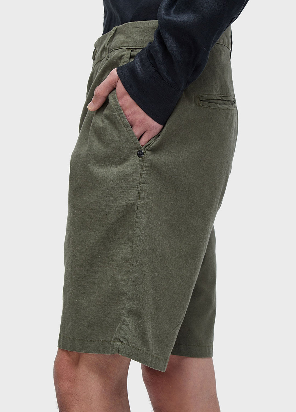 BERMUDA ALFAIATARIA BASIC LINEN FOREST