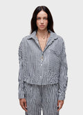CAMISA ML WRINKLED TRICOLINE FIO TINTO