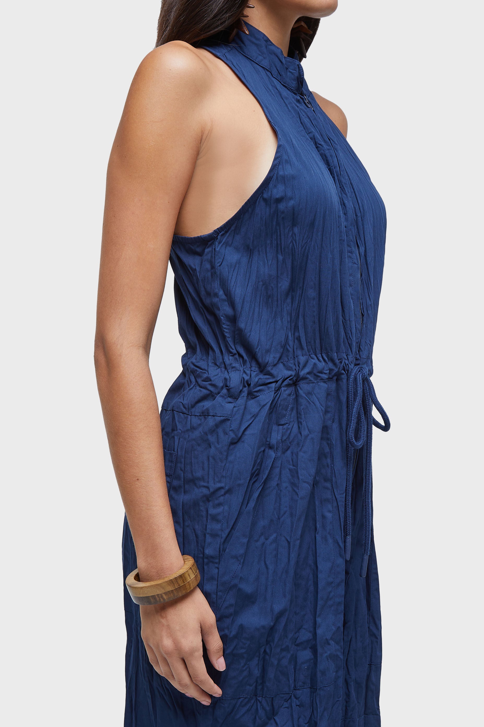 MACACÃO SLEEVELESS TRICOLINE WRINKLED