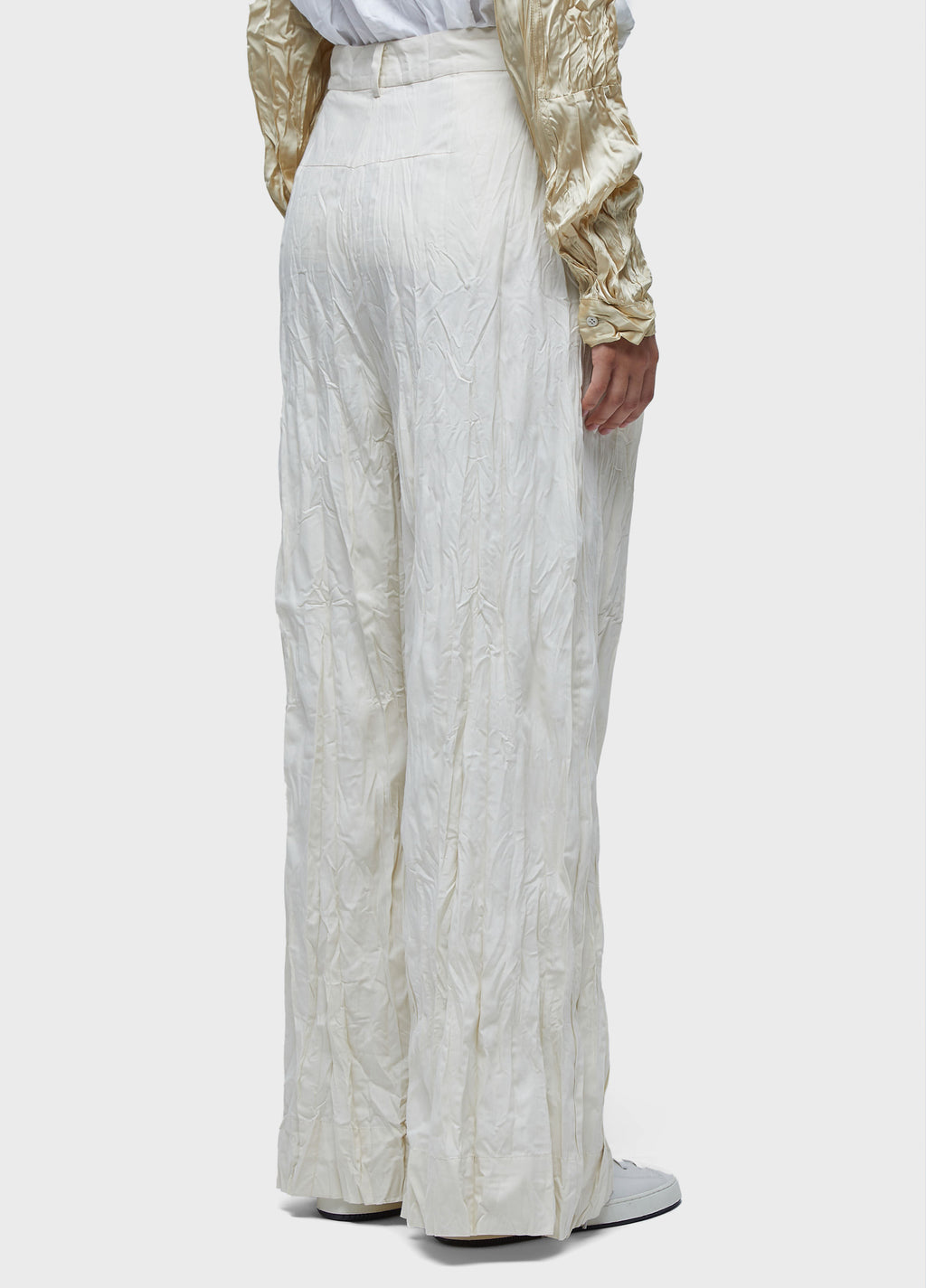 CALÇA WRINKLED SATIN + TRICOLINE