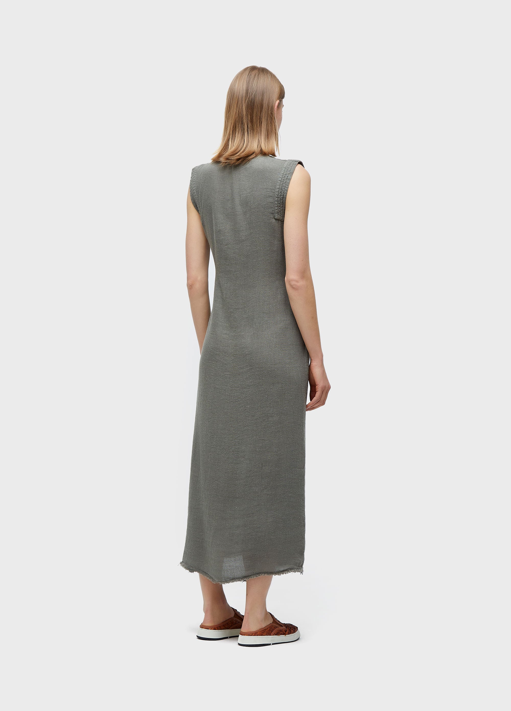 VESTIDO AMARRACAO LINHO RECICLADO FOREST