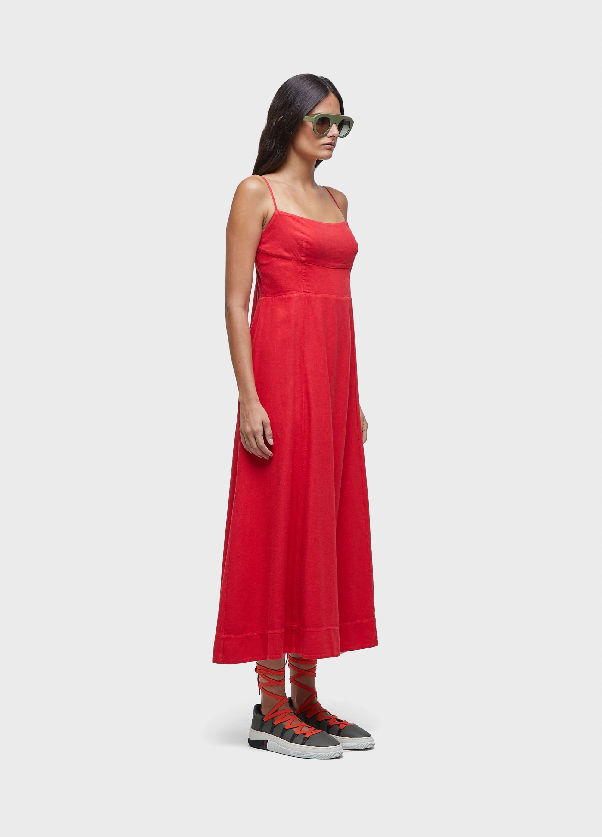 VESTIDO ALCAS LINEN VERMELHO PITANGA