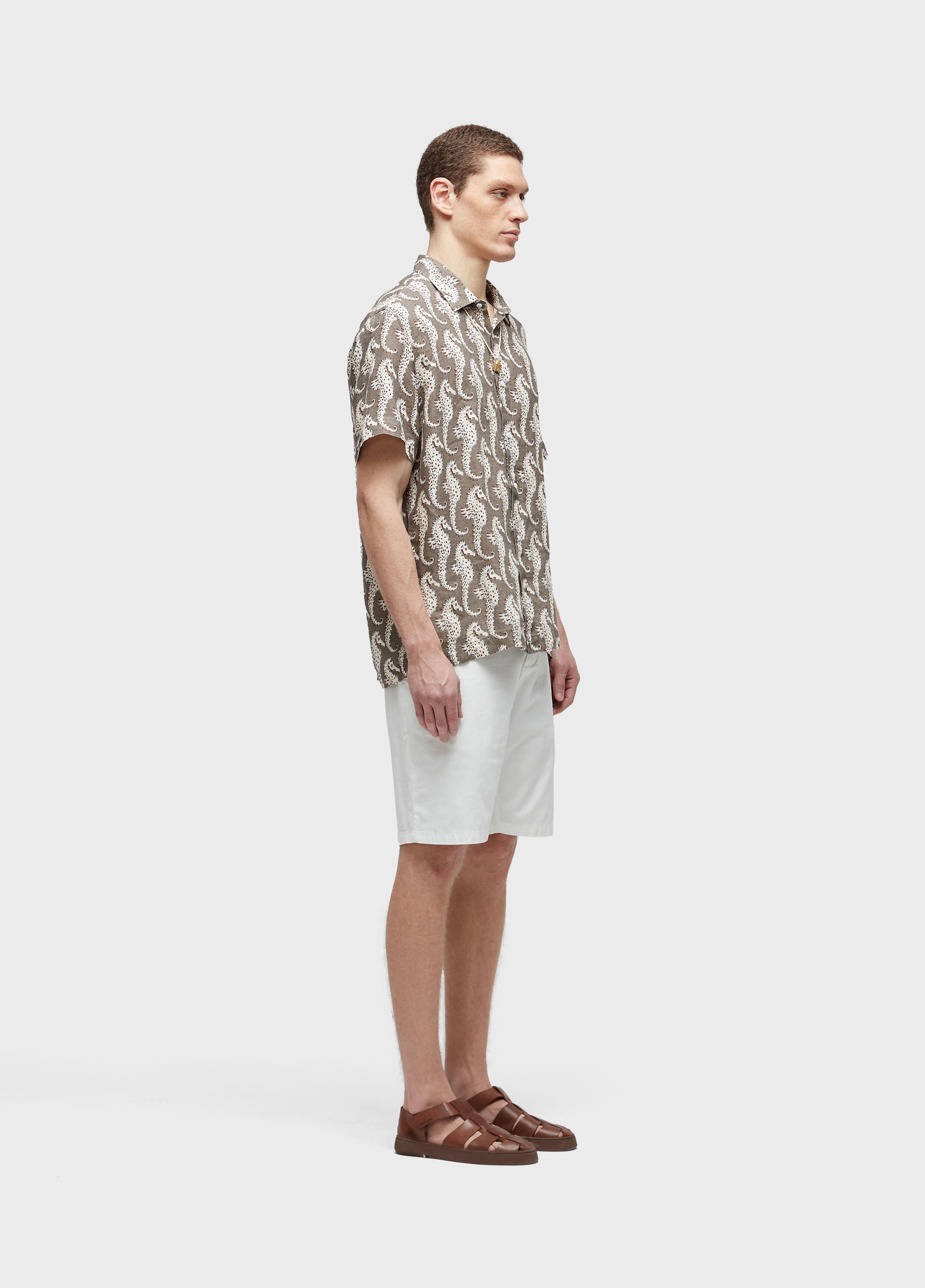 BERMUDA ALFAIATARIA BASIC LINEN BRANCO