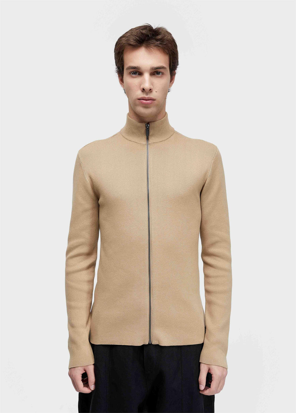 SWEATER TRICOT ZIPPED COTTON
