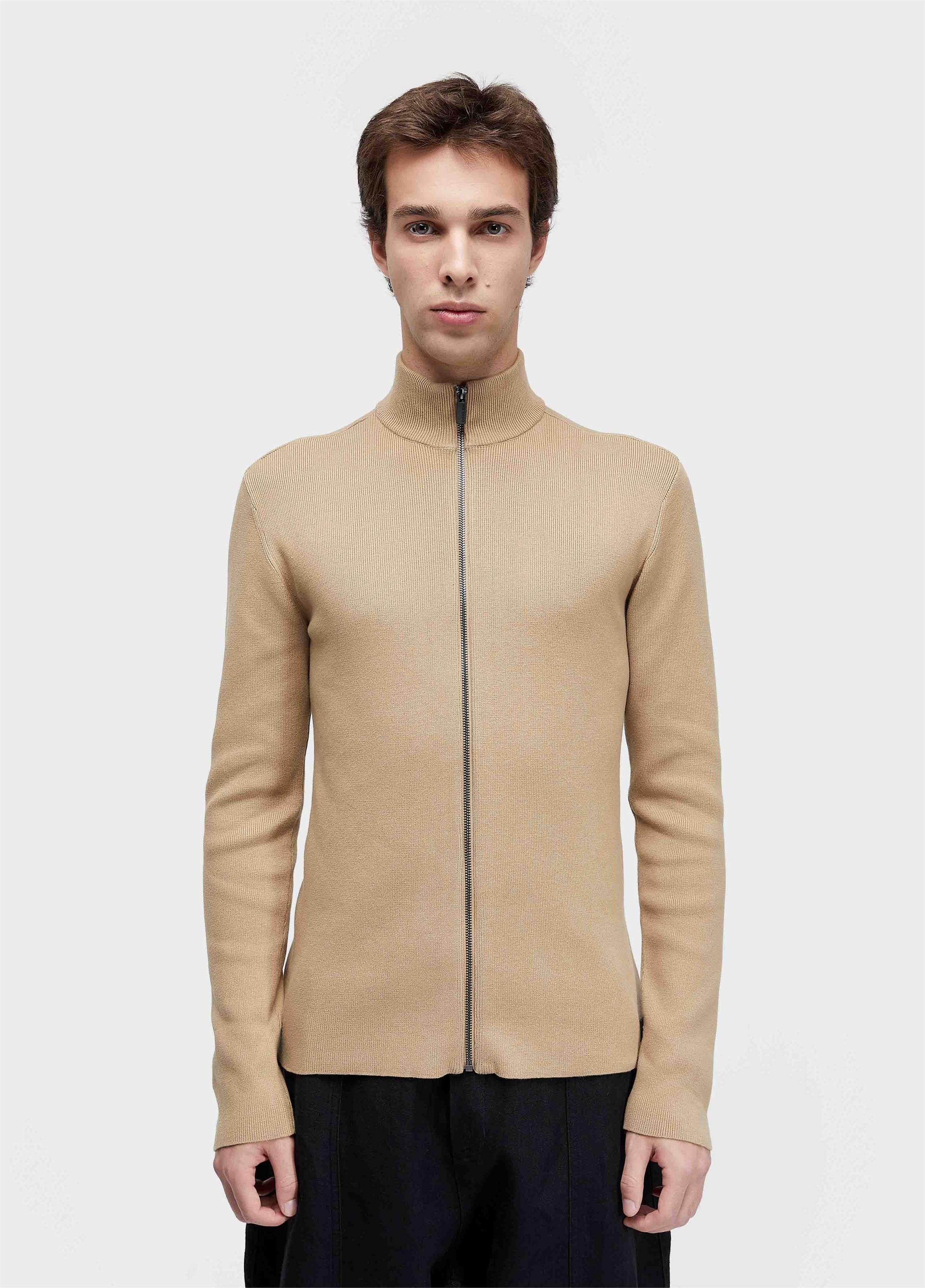 SWEATER TRICOT ZIPPED COTTON
