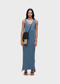 VESTIDO REGATA TRICOT REDE AZUL MAR