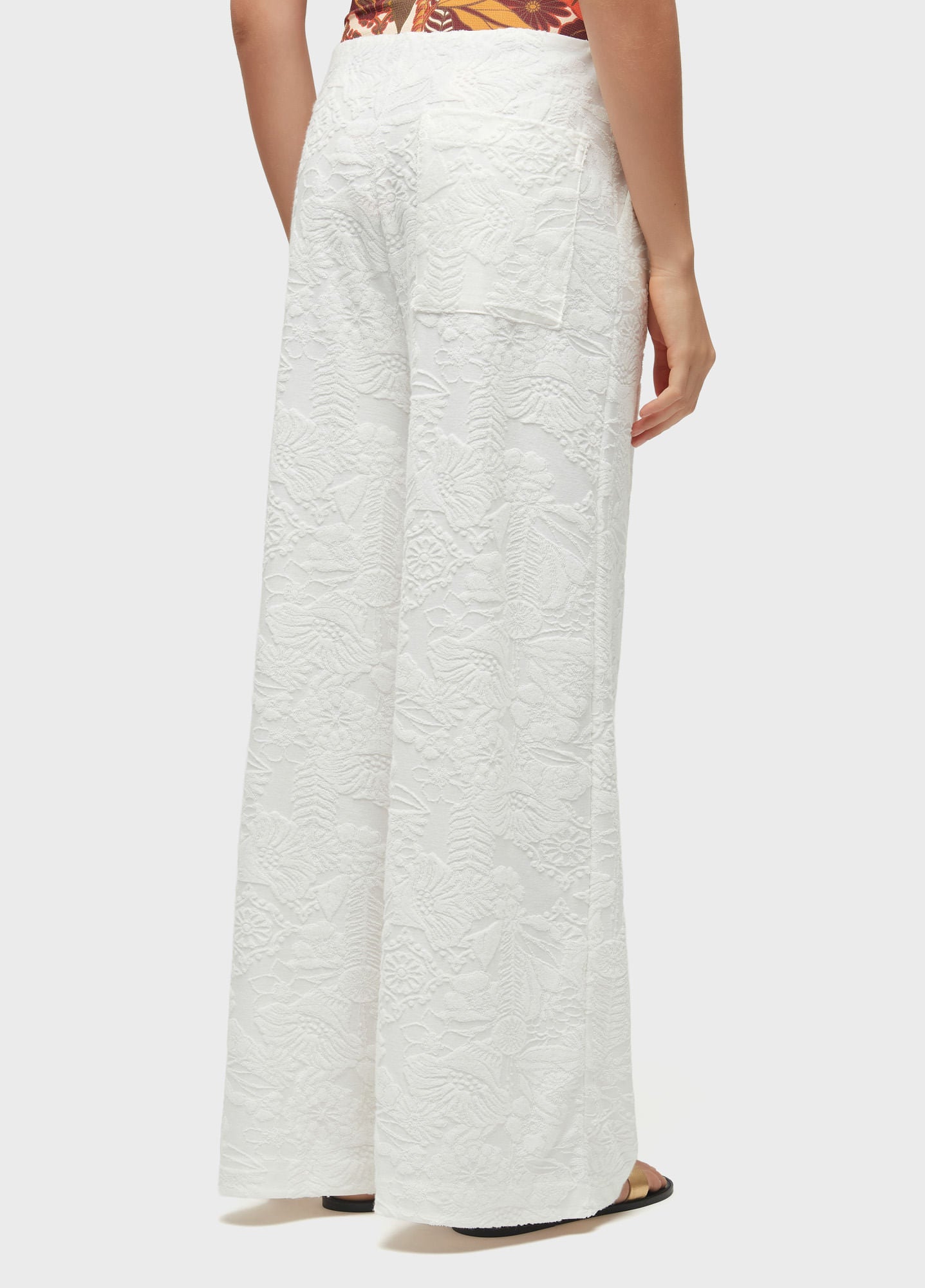CALCA FEM ATOALHADA GARDEN PARTY OFF-WHITE