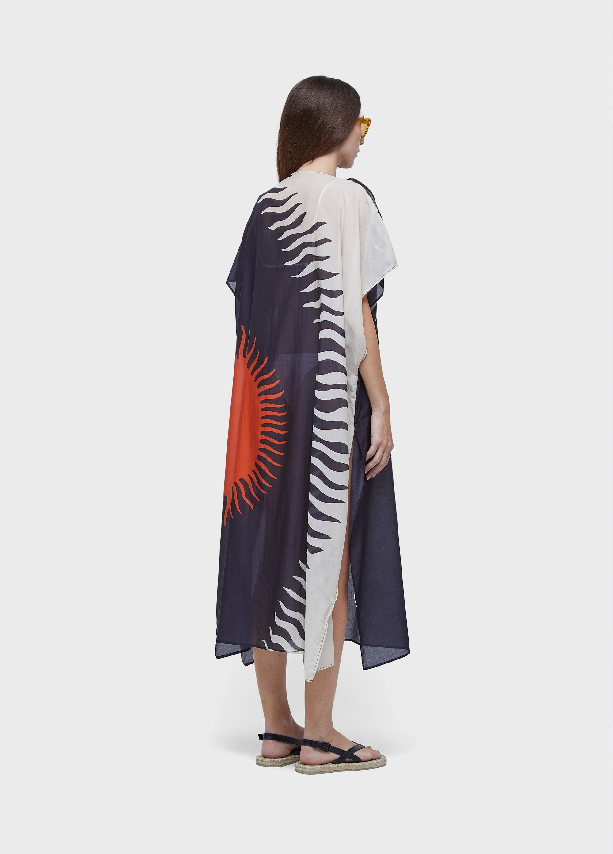 VESTIDO SCARF SOL DUO PRETO/LARANJA