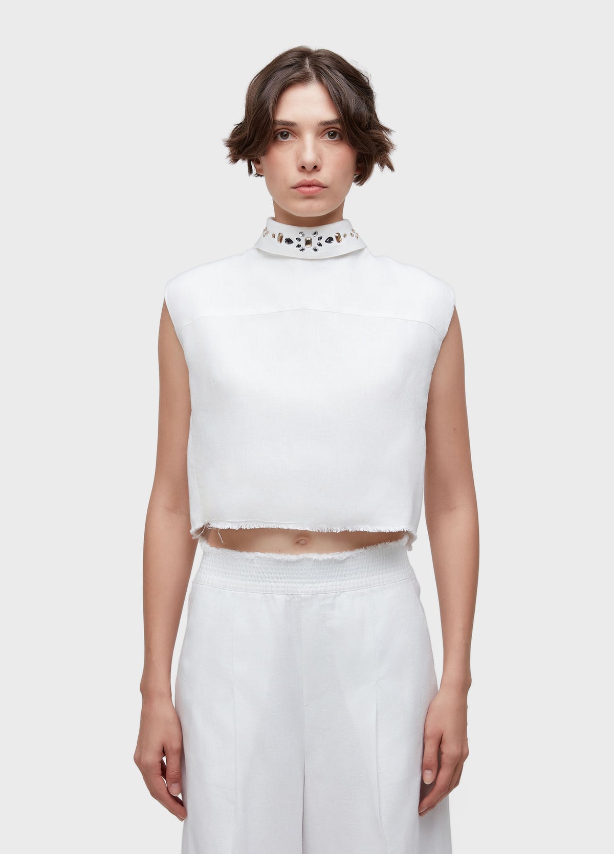 BLUSA SLEEVELESS LINEN CRISTAIS