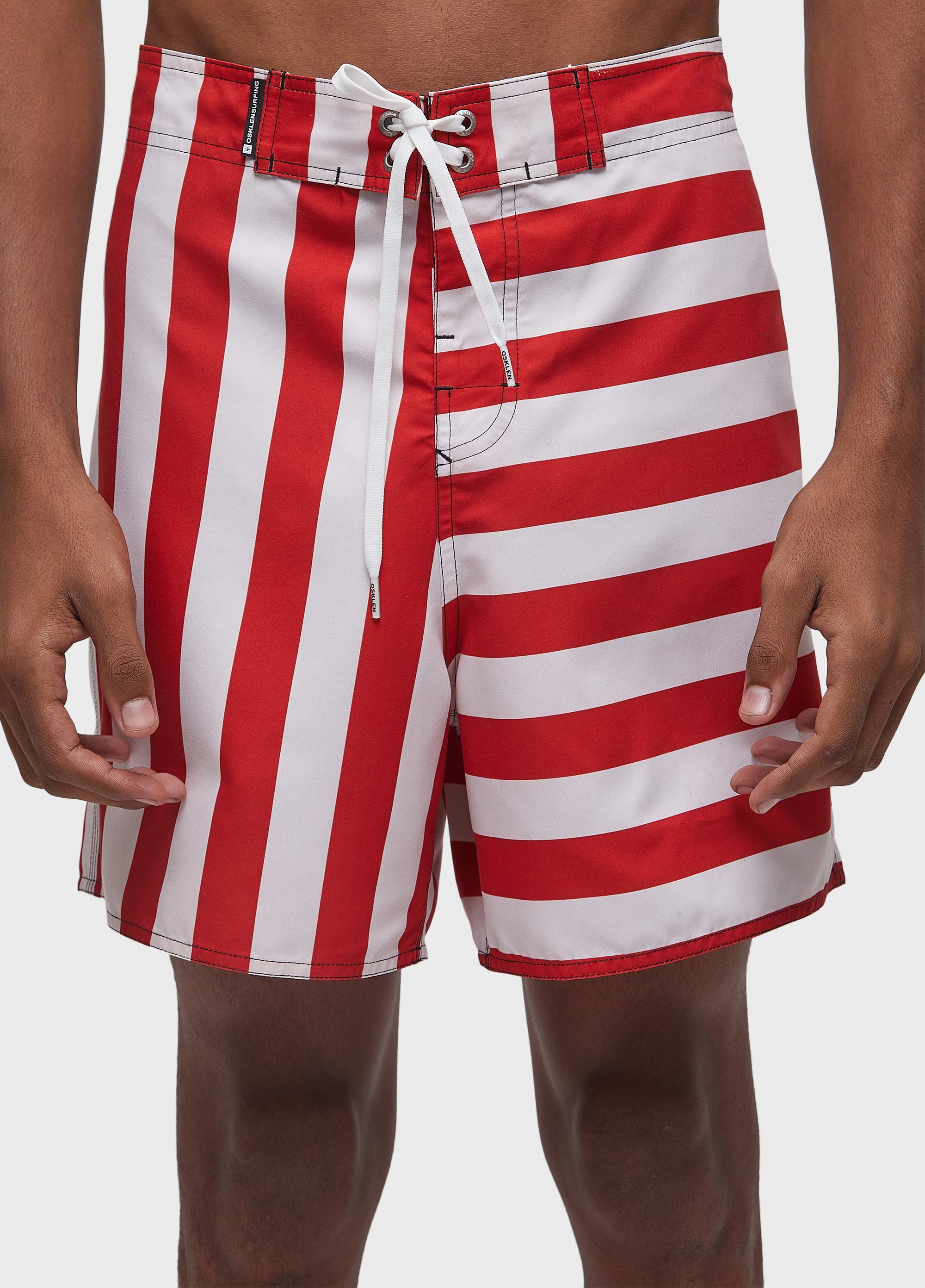 BERMUDA SURF GRECIA OFF-WHITE/VERMELHO