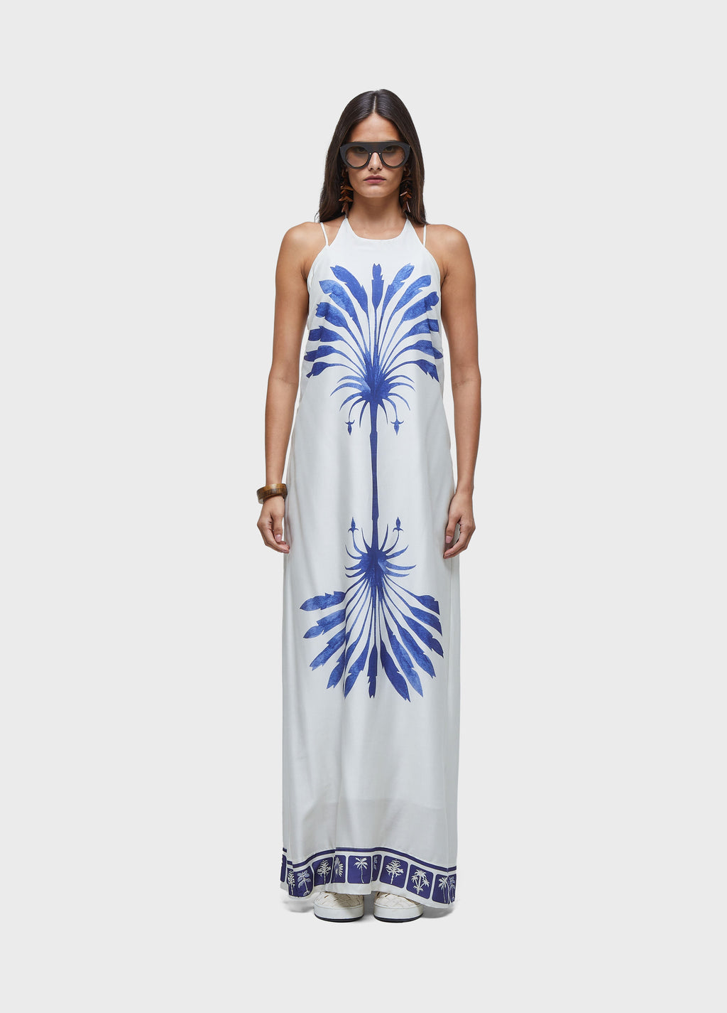 VESTIDO NADADOR AZULEJO OFF-WHITE/AZUL