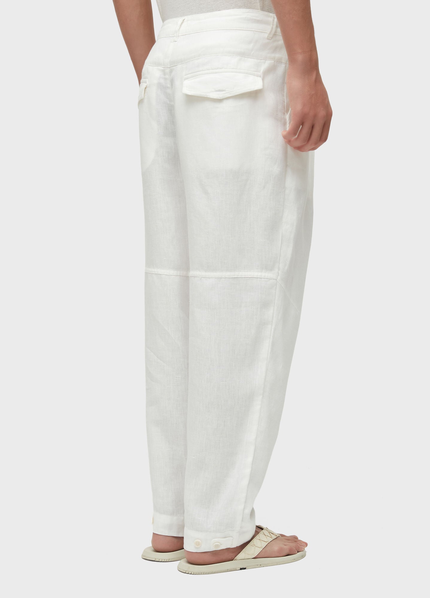 CALCA ALFAIATARIA SMOKING LINEN OFF-WHITE