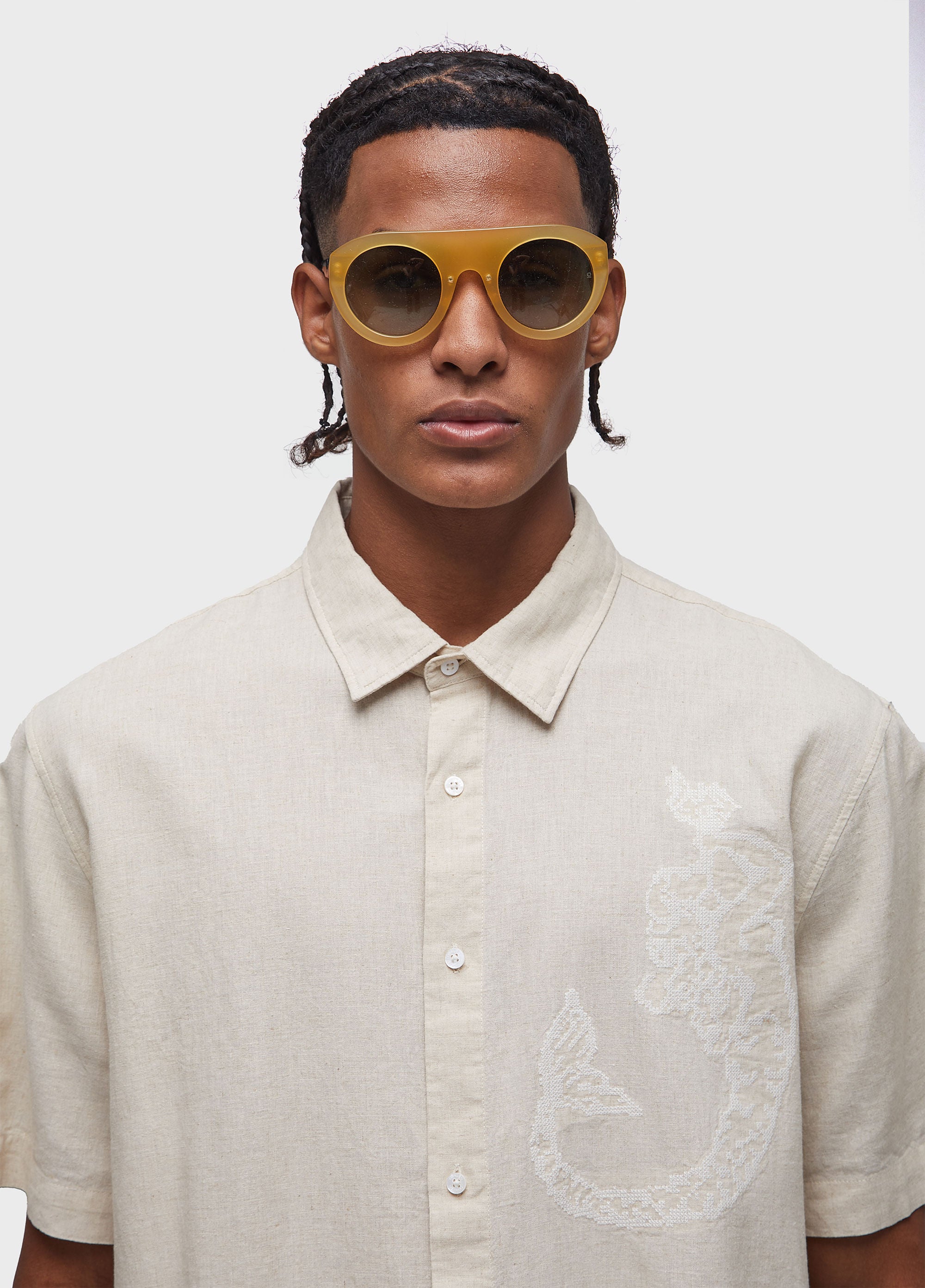 CAMISA BORDADO SEREIA MC NATURAL