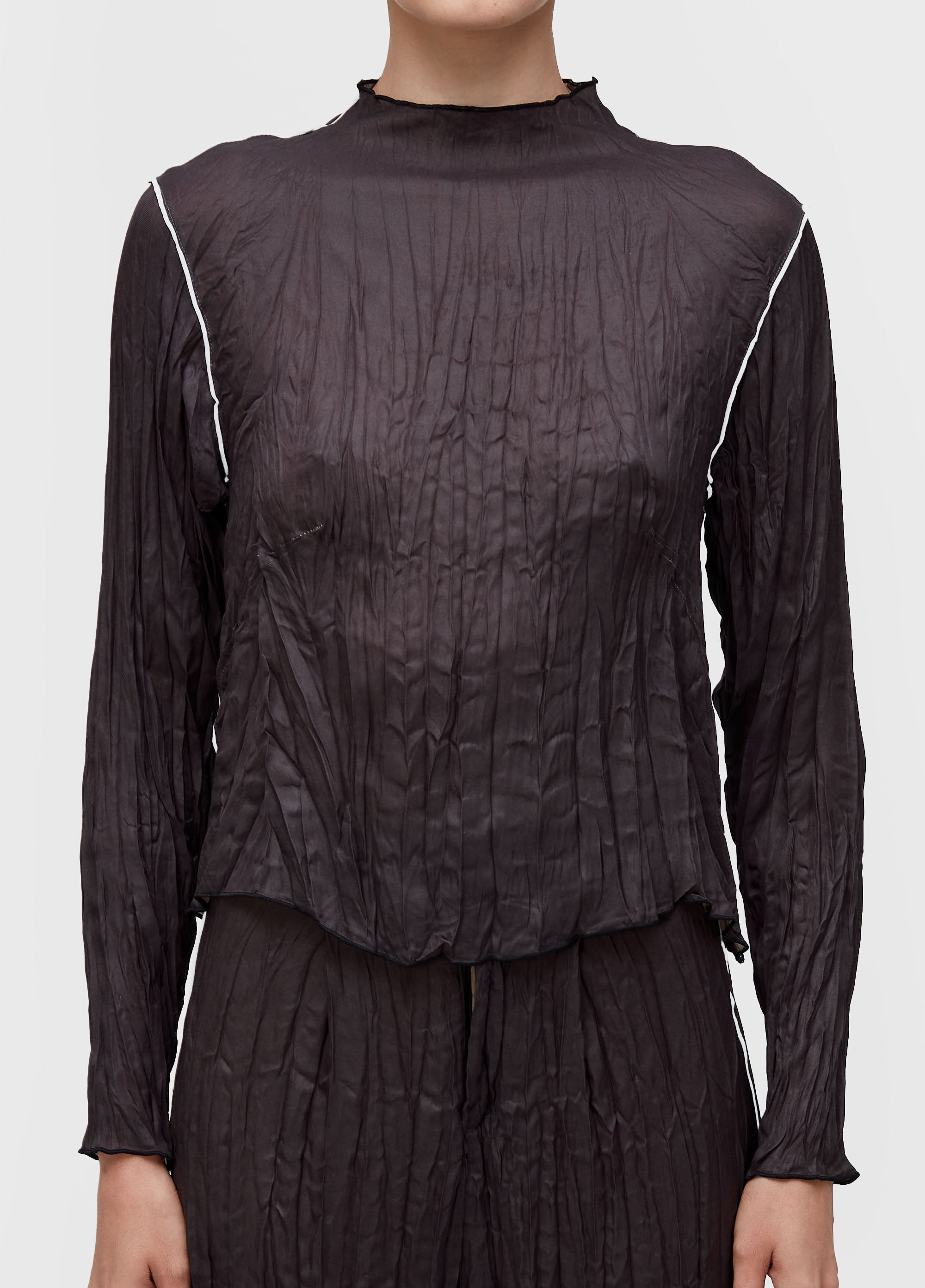 BLUSA ML WRINKLE SATIN DOUBLE FACE