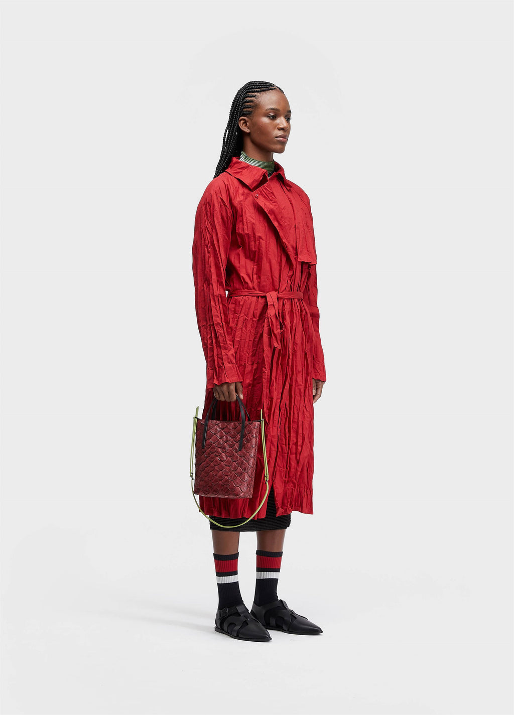 TRENCH COAT WRINKLED TRICOLINE