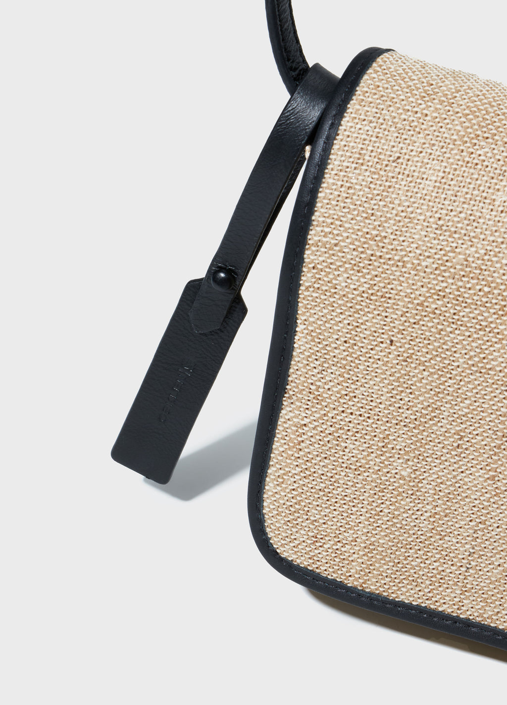 BOLSA CARTEIRO JUTA NATURAL/PRETO