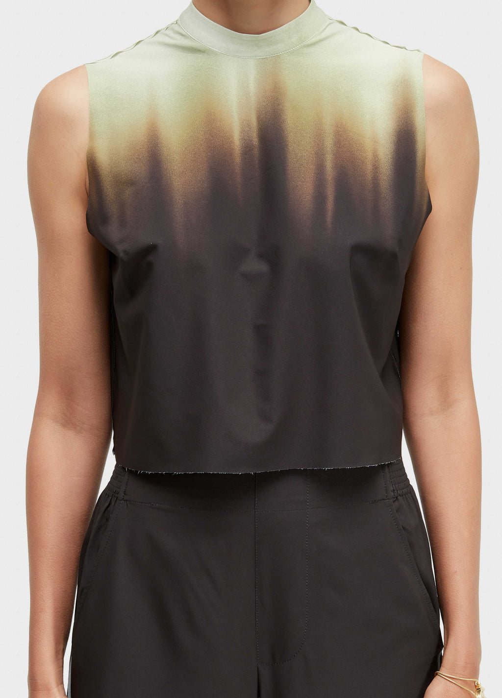 BLUSA CROPPED BLURRED BROWN SUPERLIGHT