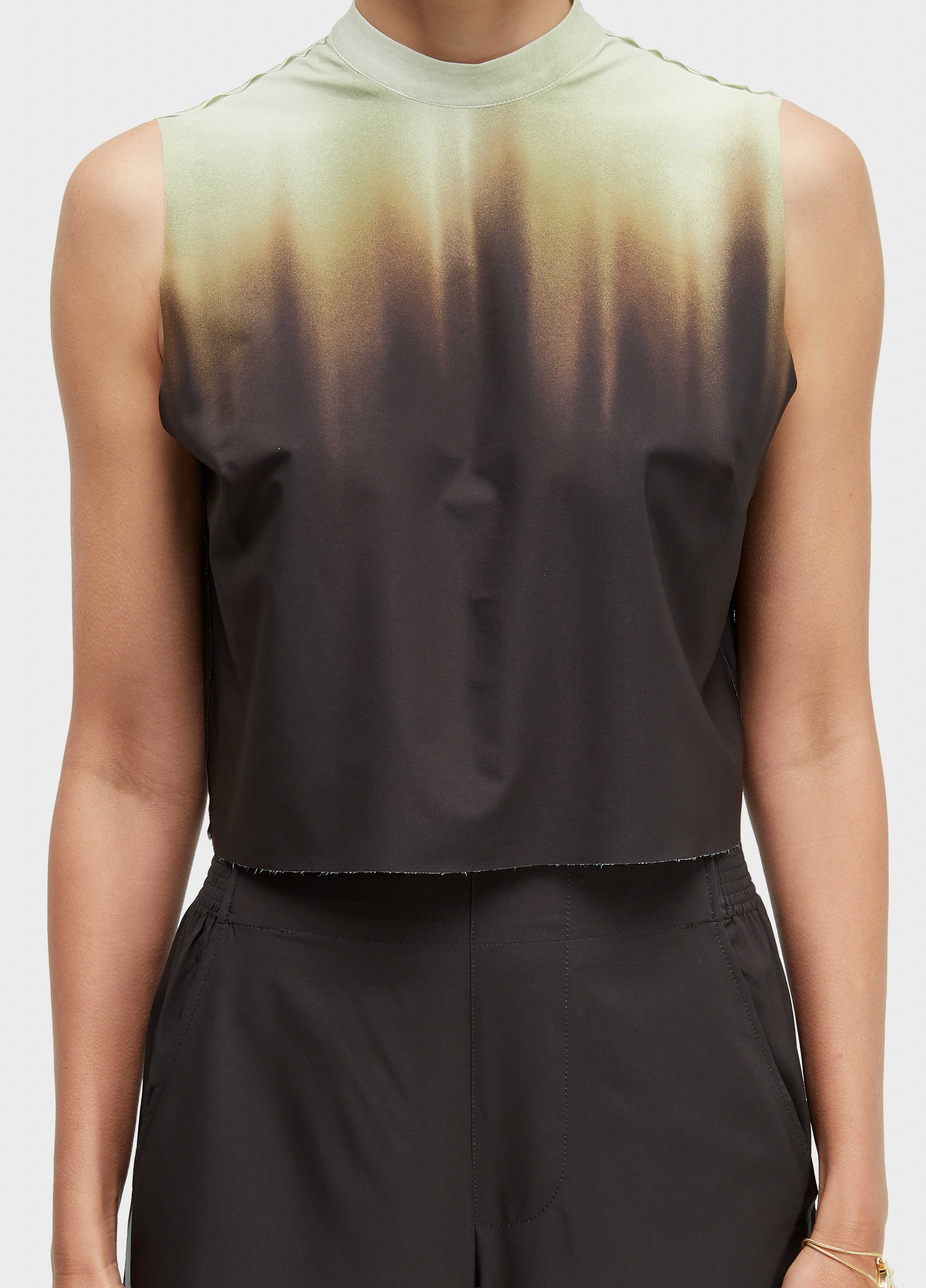 BLUSA CROPPED BLURRED BROWN SUPERLIGHT