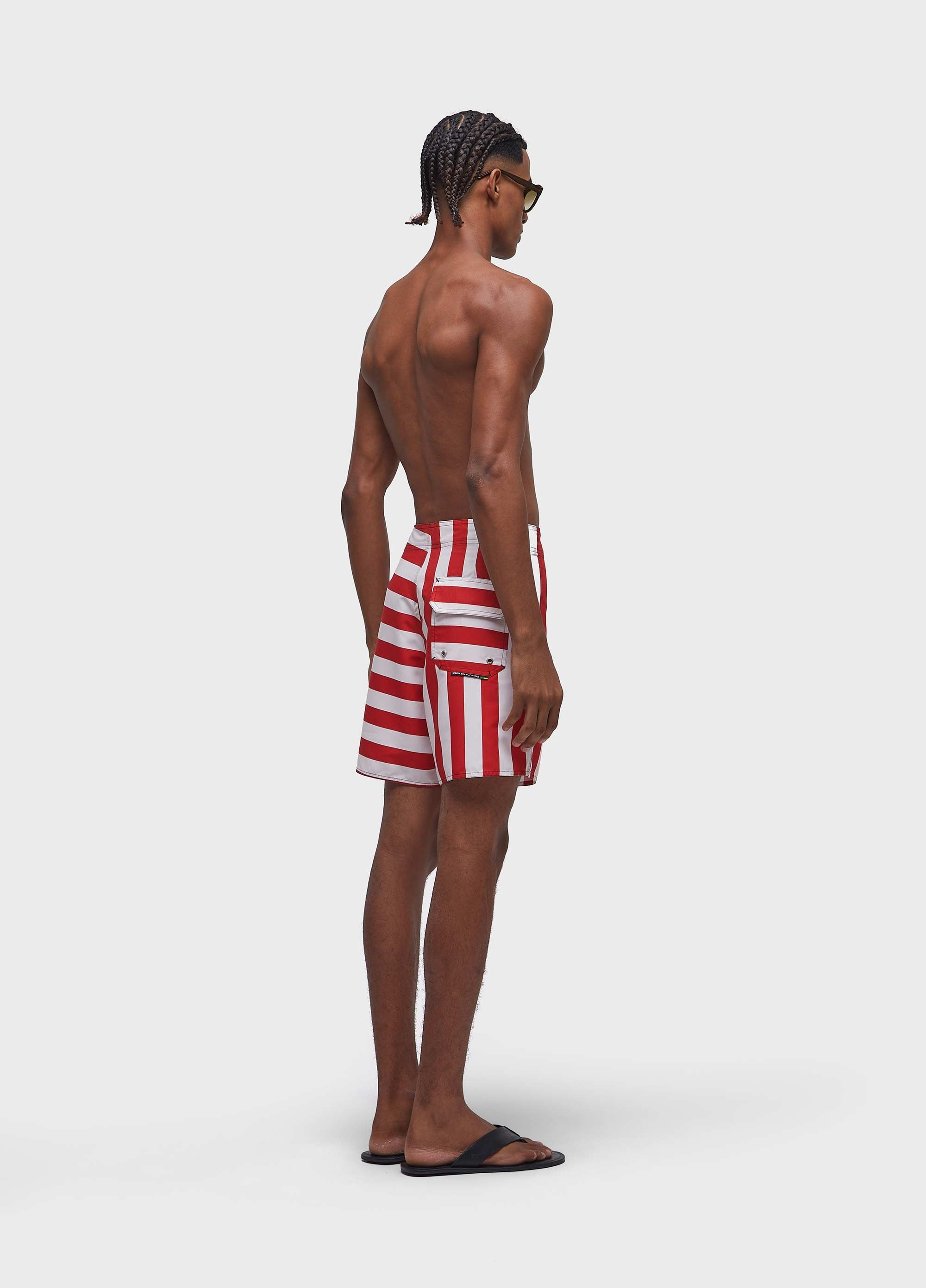 BERMUDA SURF GRECIA OFF-WHITE/VERMELHO