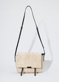 PIRARUCU FLAP SHOULDER BAG OFF-WHITE/PRETO