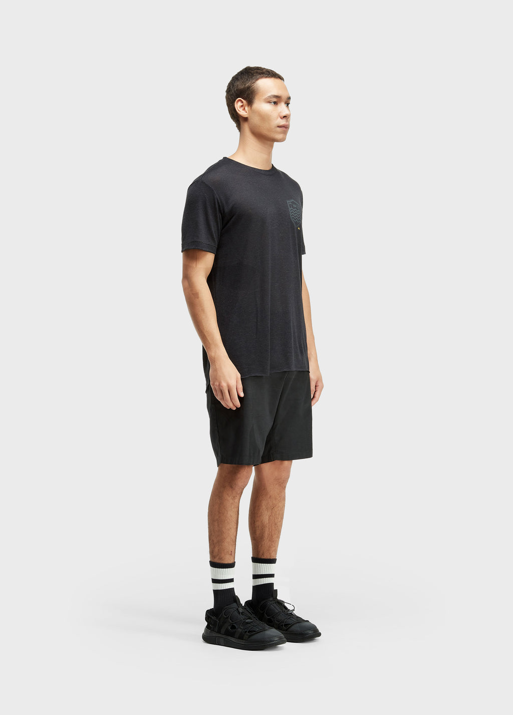 BERMUDA ALFAIATARIA BASIC LINEN PRETO