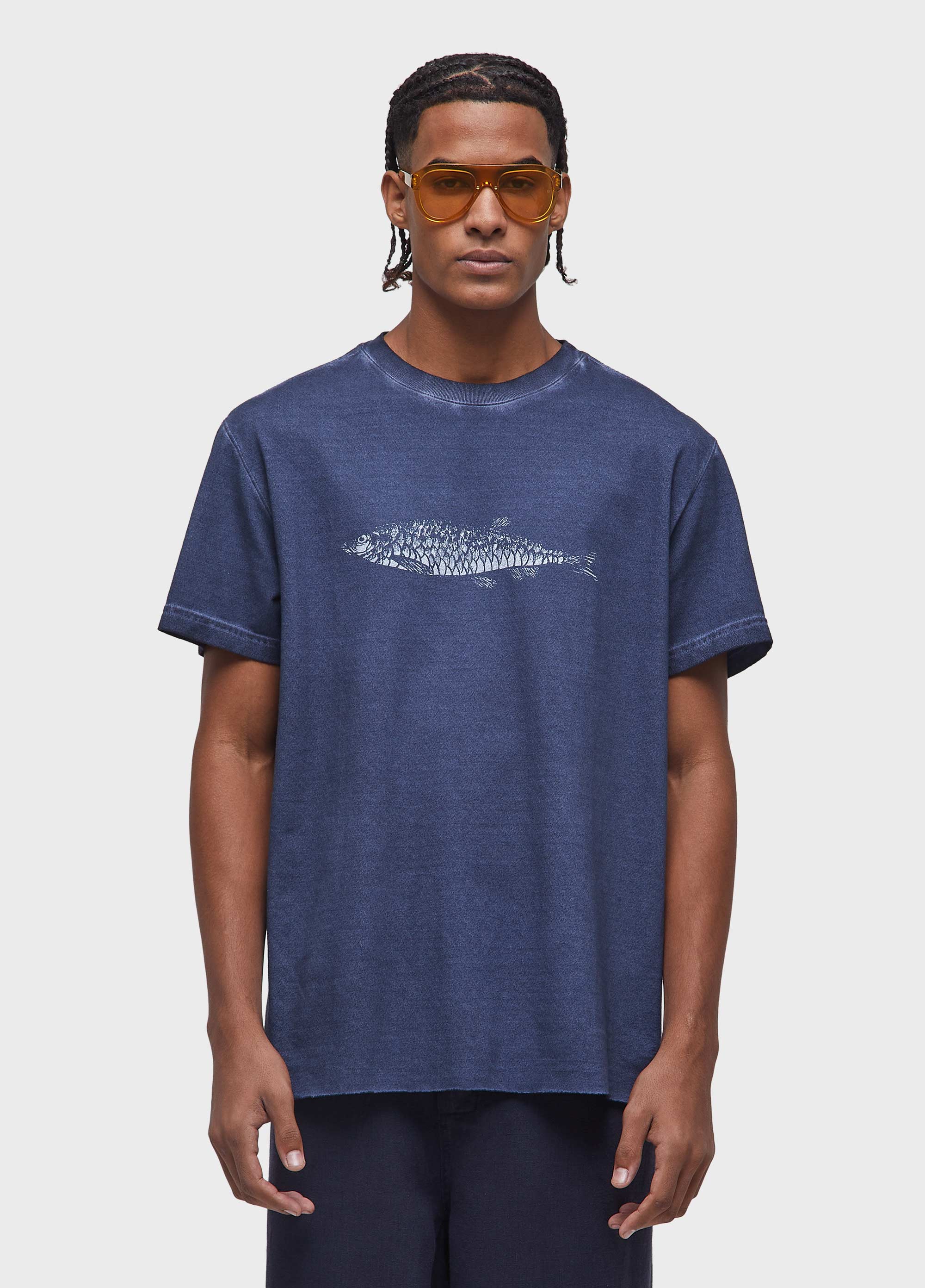 T-SHIRT DOUBLE WATERCOLOR FISH MC MARINHO