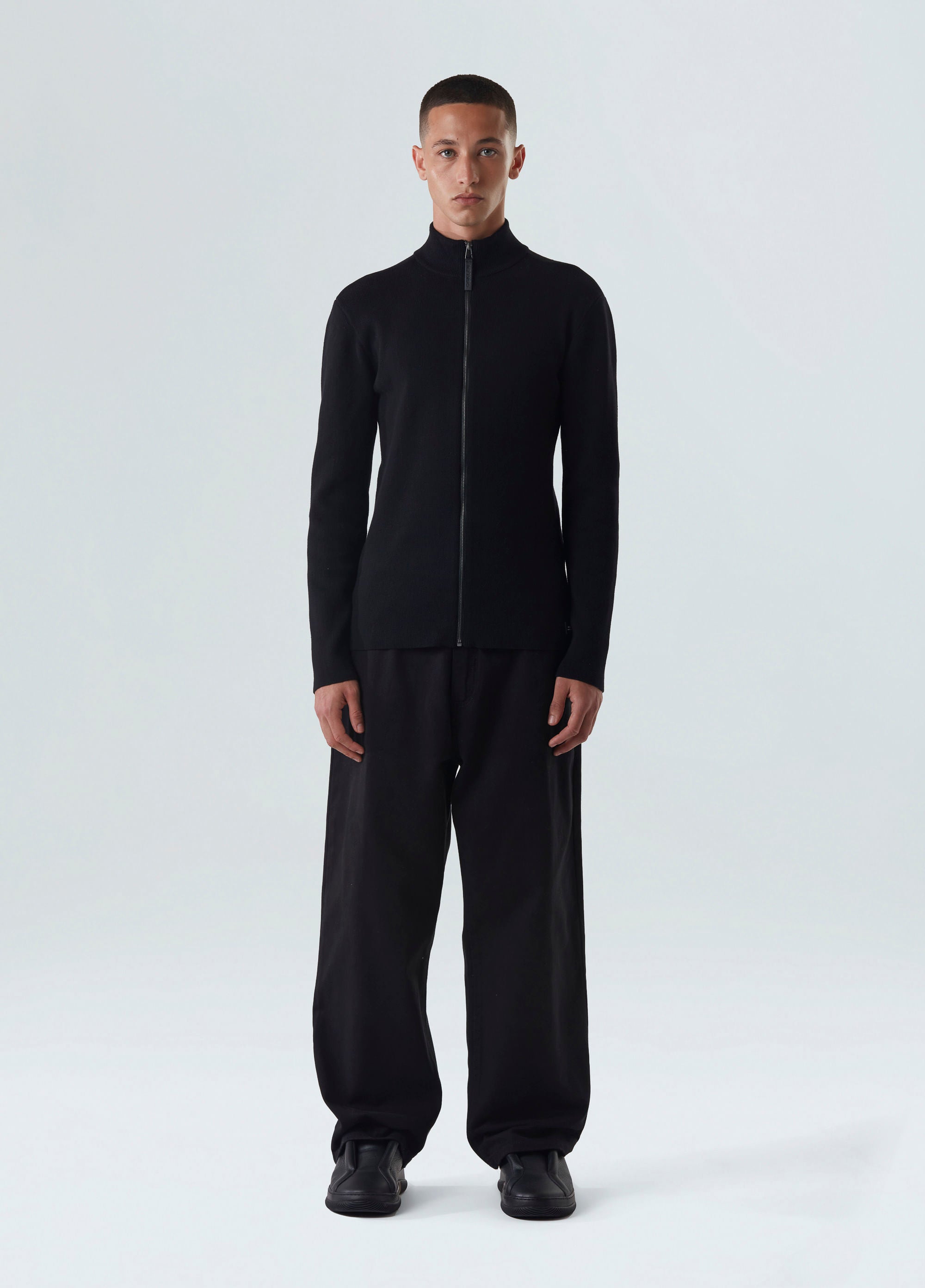 SWEATER TRICOT ZIPPED COTTON