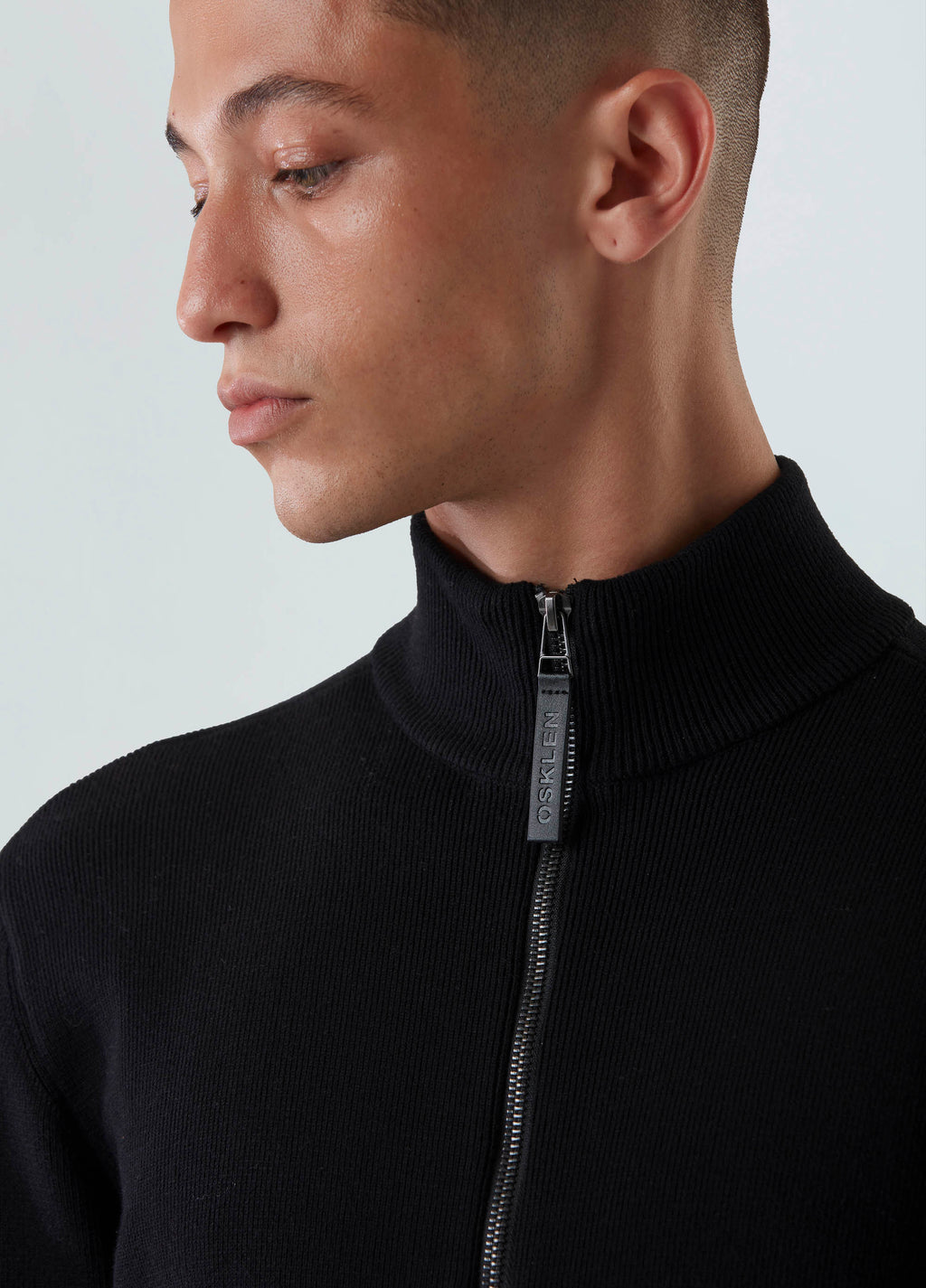 SWEATER TRICOT ZIPPED COTTON