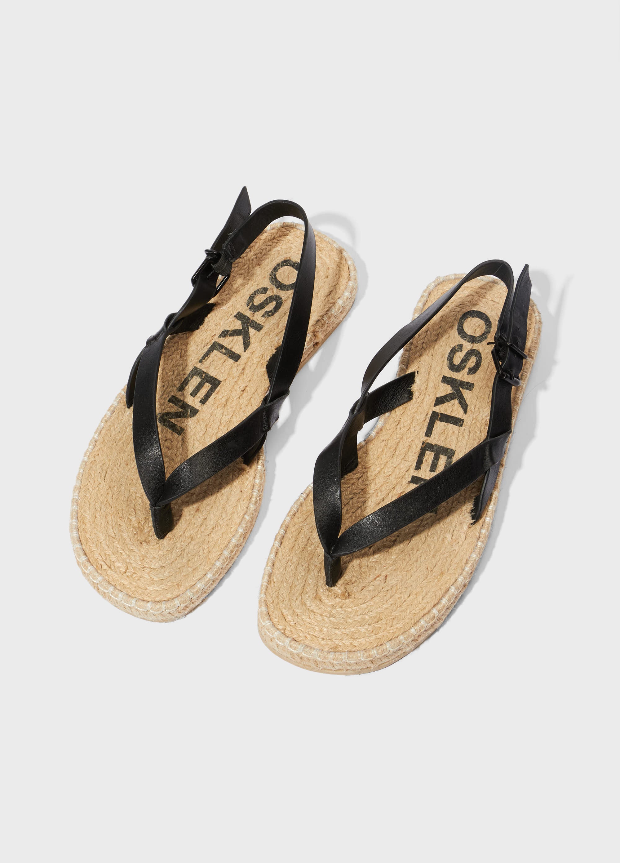 SANDÁLIA FLAT CORDA COURO E-BASICS