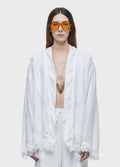 KIMONO CURTO LINHO RECICLADO OFF-WHITE