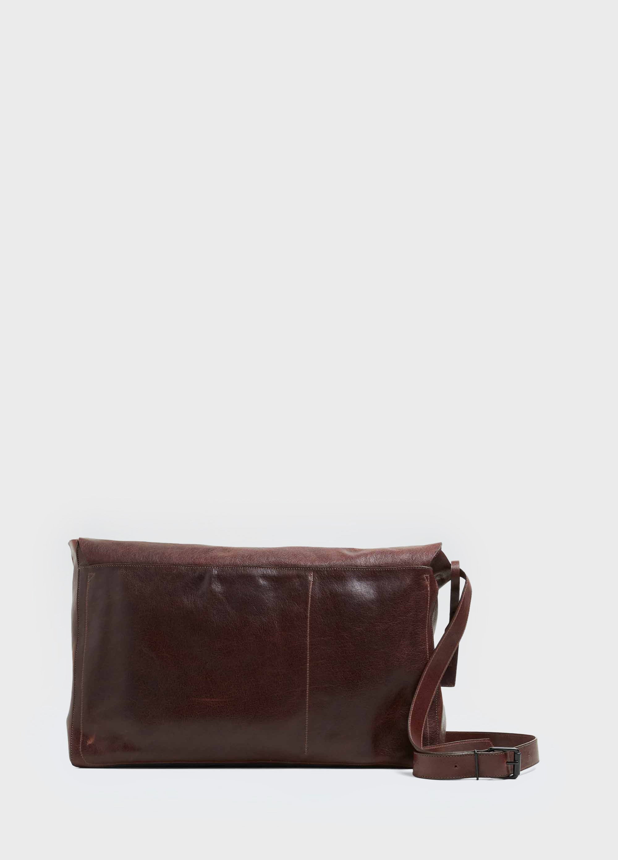 LARGE LEATHER CROSSBODY E-BASICS BAG