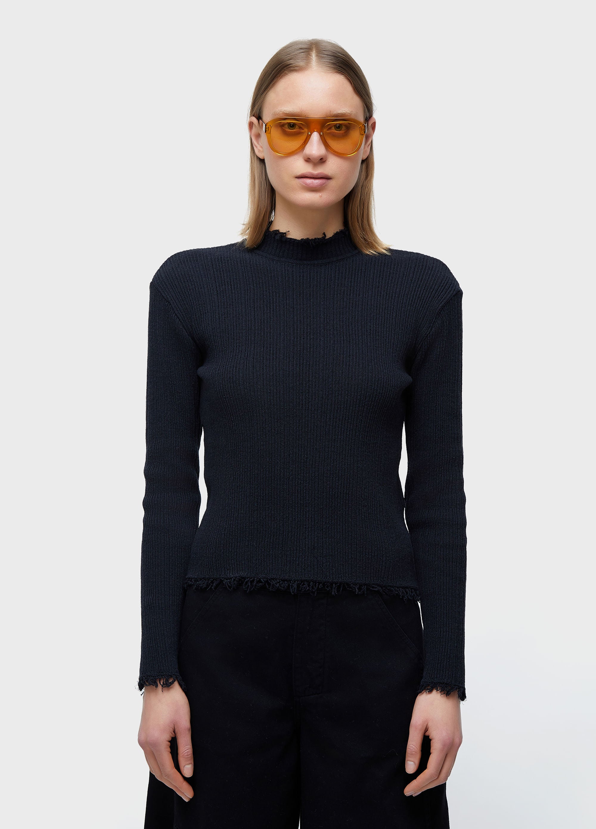 BLUSA ML TRICOT FRAYED