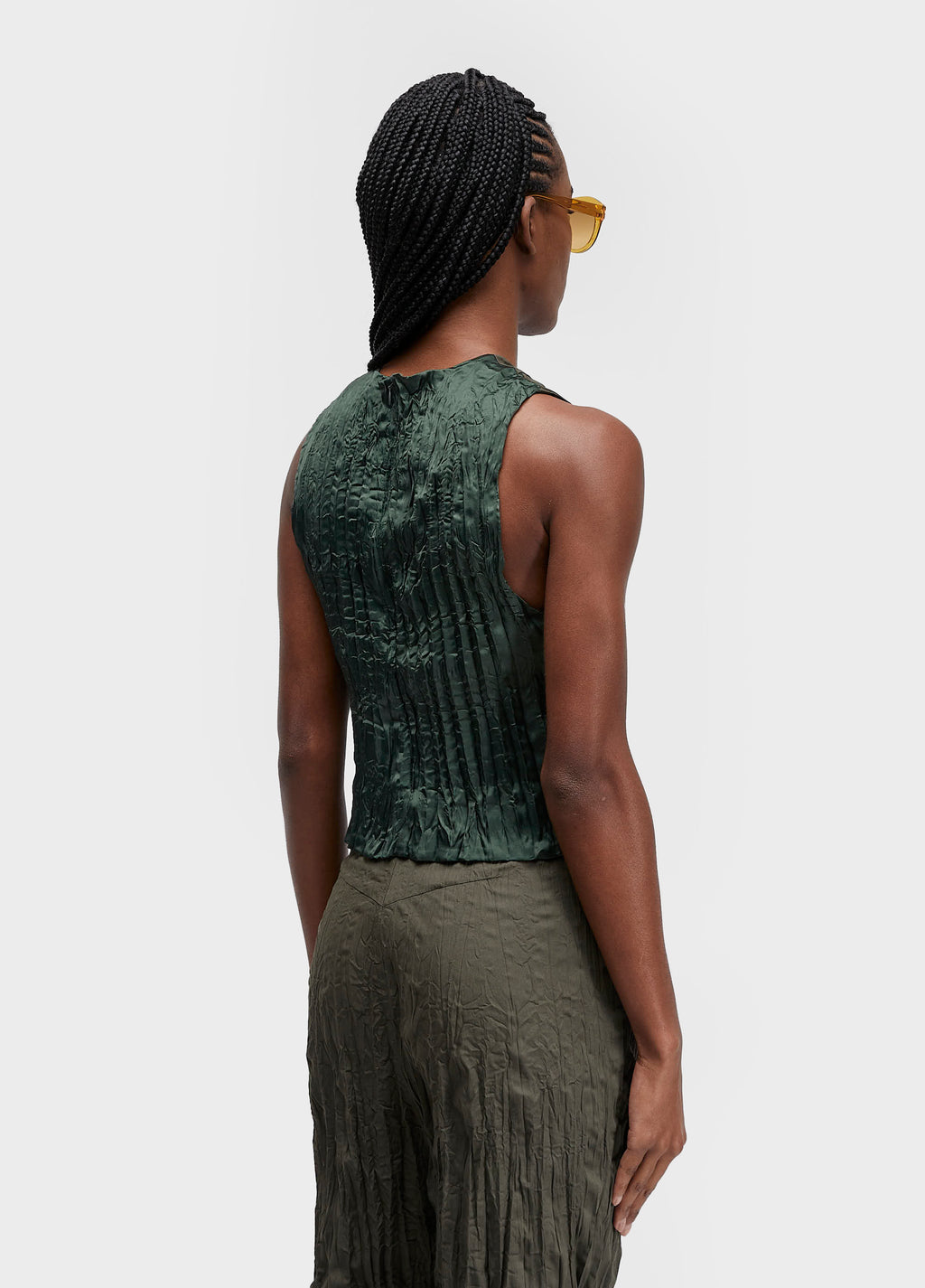 BLUSA SLEEVELESS WINKLE TRICOLINE SATIN