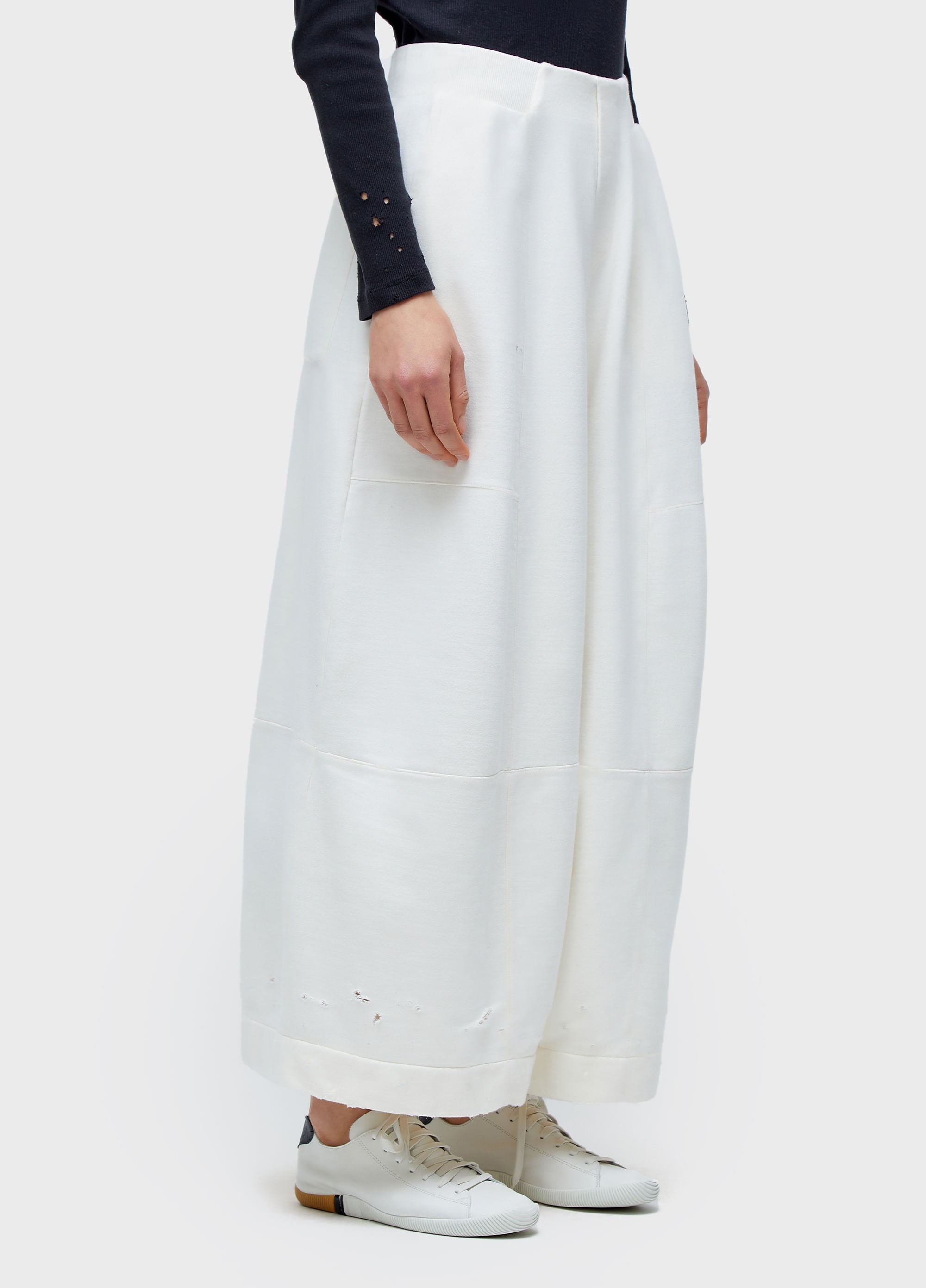 CALCA FEM FRAYED OFF-WHITE