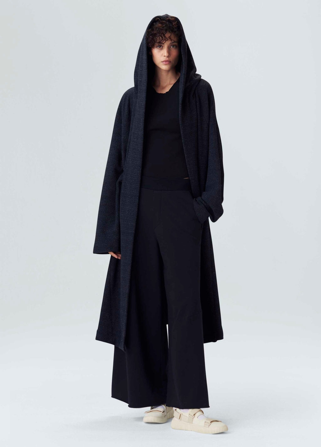 TRENCH COAT MOLETOM CHENILLE PRETO